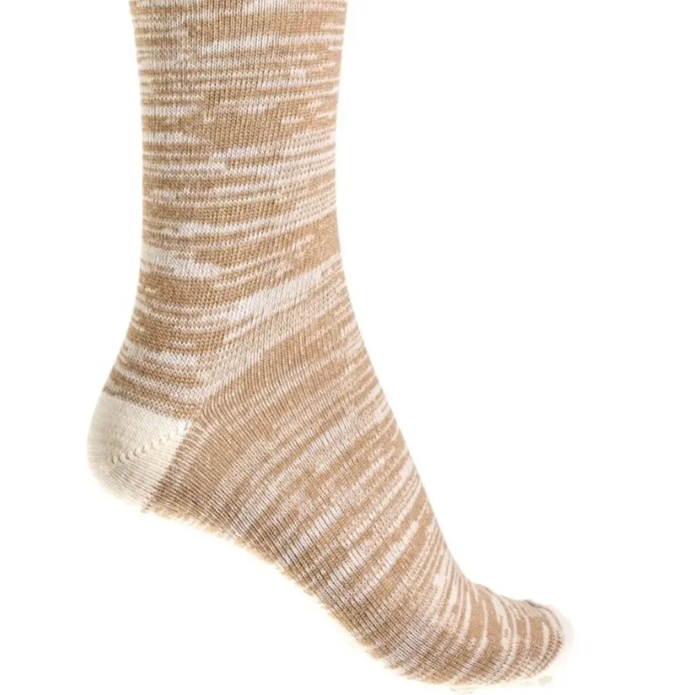 Alaska Knits Khaki Ivory Heather Traditional Wool Blend Knit Knee High Socks